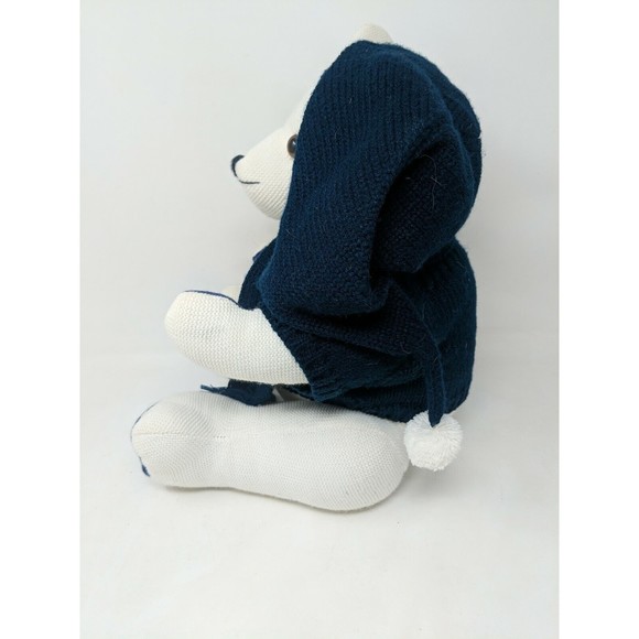 Pier 1 One Imports Corduroy Teddy Polar Bear Stuffed Animal Plush Winter Sweater - Picture 7 of 10